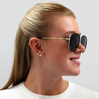 Gucci Sunglasses GG0062S 011 Black And Gold Grey Gradient Polarized