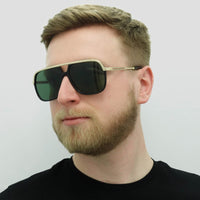 Gucci Sunglasses GG0200S 001 Black and Gold Green