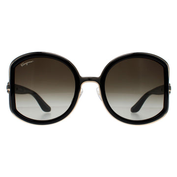 Salvatore Ferragamo Sunglasses SF719S 001 Black Gold Brown Gradient