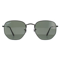 Ray-Ban Sunglasses Hexagonal RB3548N 002/58 Black G-15 Green Polarized 54mm