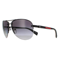 Prada Sport Sunglasses PS56MS DG05W1 Black Rubber Grey Gradient Polarized