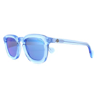 Moncler Sunglasses ML0006 84L Shiny Azure Transparent Blue Mirror