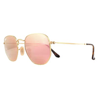 Ray-Ban Sunglasses Hexagonal 3548N 001/Z2 Gold Copper Flash Mirror
