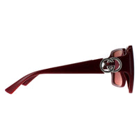 Gucci Square Womens Burgundy with Silver Red with Silver Mirror GG1692S