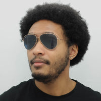 Ray-Ban Sunglasses RB0101S Aviator Reverse 92023A Rose Gold Blue