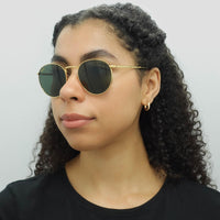 Ray-Ban Sunglasses RB3637 New Round 919631 Gold Green