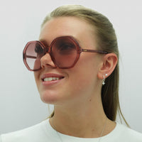 Chloe Sunglasses CH0008S Esther 003 Pink Crystal Pink Brown Gradient