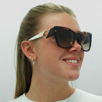 Prada Sunglasses PR21YS 07R6S1 Caramel Tortoise and White Brown Gradient