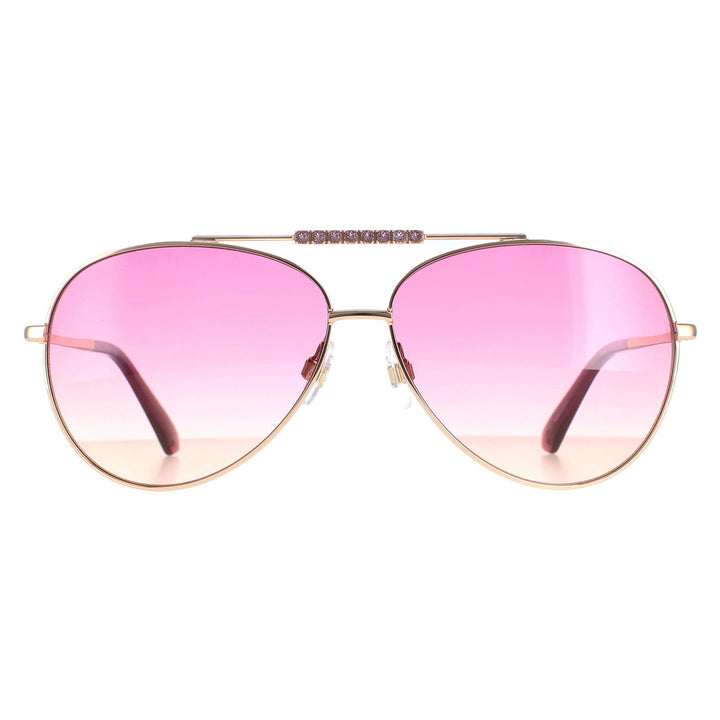 Swarovski SK0308 Sunglasses Shiny Rose Gold Pink Gradient