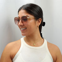 Chloe Sunglasses CH0031S Franky 002 Yellow to Pink Crystal Fade and Gold Pink Gradient