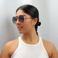 Chloe Sunglasses CH0030S Franky 004 Orange Crystal Blue Gradient