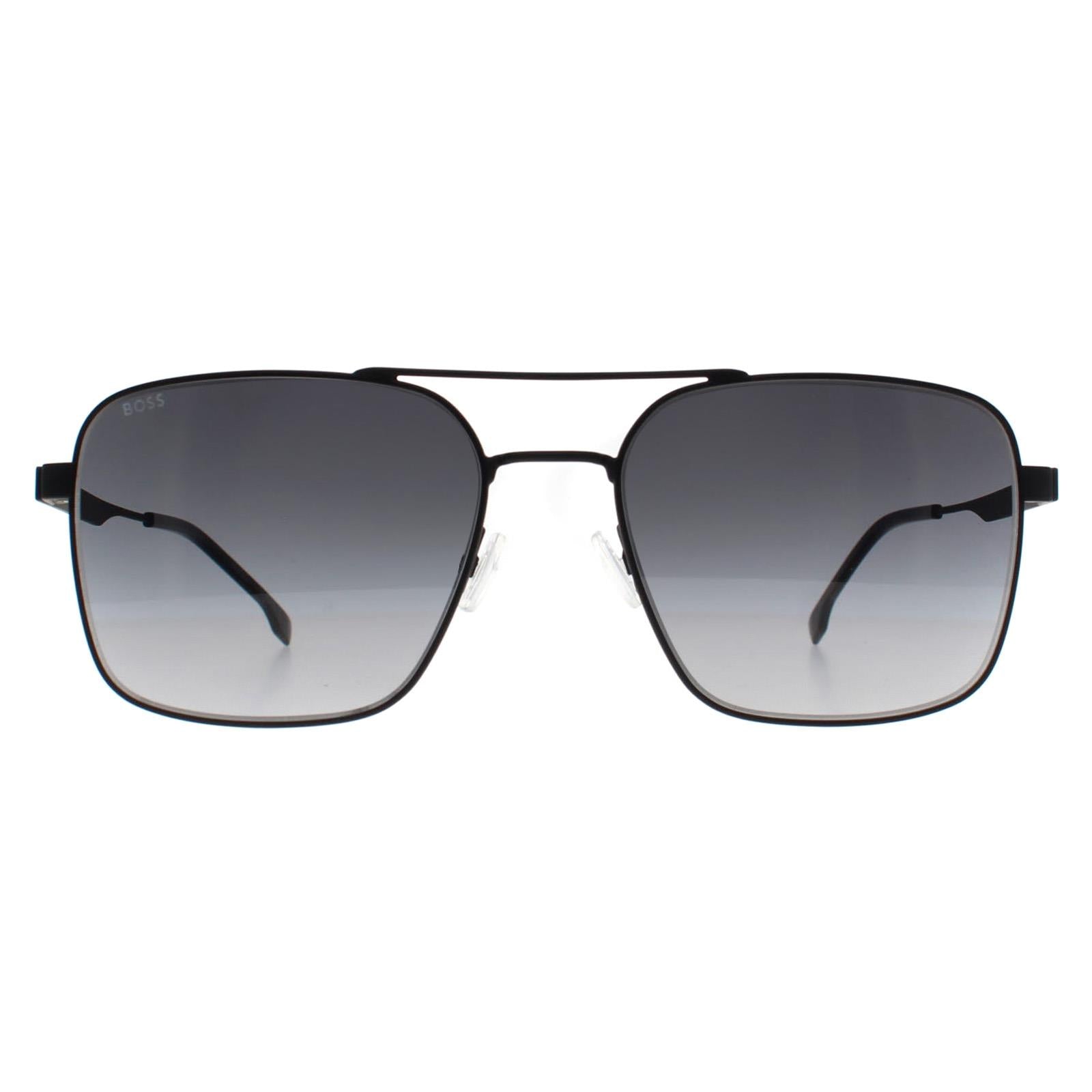 Hugo Boss Grey Lensed Matte Black Sunglasses main image 0