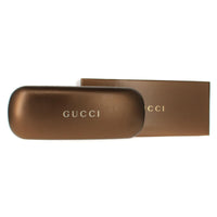 Gucci Glasses Case Gold Faux Leather Clamshell with cloth and presentation box
