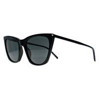 Saint Laurent Sunglasses SL 214 Kate Thin 001 Shiny Black Grey