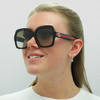 Gucci Sunglasses GG0036SN 004 Havana Glitter Blue and Red Brown Gradient