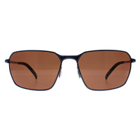 Serengeti Sunglasses Shelton SS547002 Shiny Navy Blue Polarized Drivers Brown