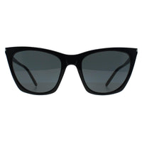 Saint Laurent Sunglasses SL 214 Kate Thin 001 Shiny Black Grey