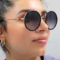 Gucci Sunglasses GG0061S 001 Black Gold Grey Gradient