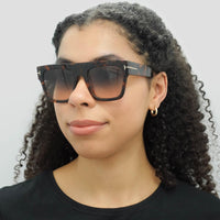 Tom Ford Sunglasses Renee FT0847 52B Dark Havana Smoke Gradient
