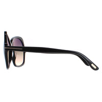 Tom Ford Sunglasses Rosemin FT1013 01B Shiny Black Smoke Gradient