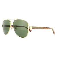 Gucci Sunglasses GG0528S 009 Gold and Havana Crystal Green