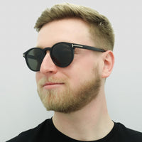 Tom Ford Sunglasses Ian 0591 01A Shiny Black Grey Smoke Gradient