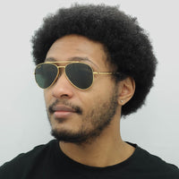 Ray-Ban Sunglasses RB3625 New Aviator 919631 Polished Gold Green