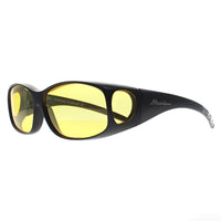Montana Fit Over Glasses Night Driving Sunglasses MFO1 F Matte Black Yellow Polarized