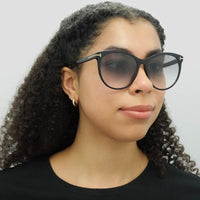 Tom Ford Sunglasses Maxim FT0787 01B Shiny Black Smoke Grey Gradient