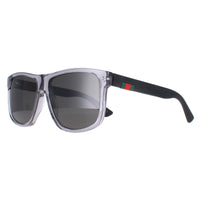 Gucci Sunglasses GG0010S 004 Transparent Grey and Black Grey Polarized