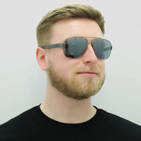 Polo Ralph Lauren Sunglasses PH3110 91576G Semi Shiny Dark Gunmetal Silver Mirror