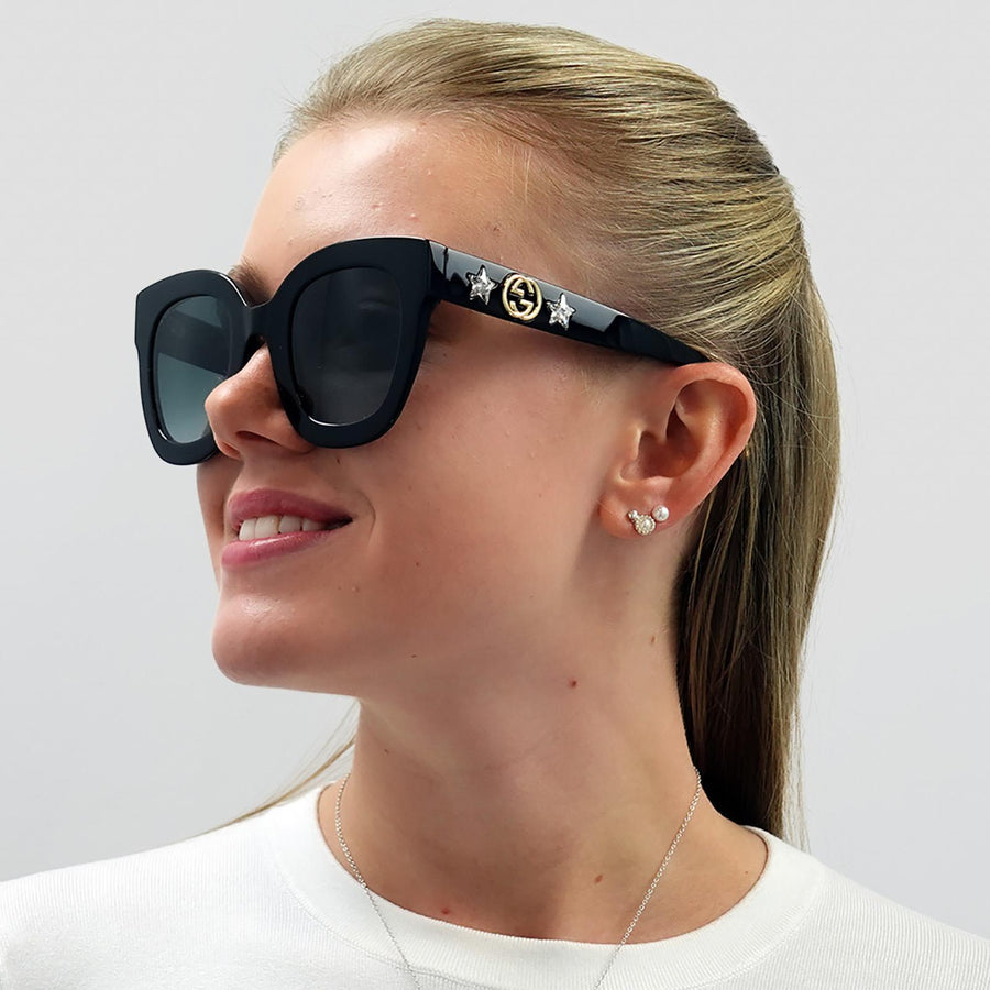 Gucci Sunglasses GG0208S 001 Black Grey Gradient