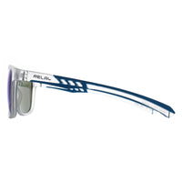 Relay Round Unisex Matte Transparent and Blue Revo Polarized Pulse Sunglasses