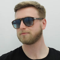 Persol Sunglasses PO0649S 1158Q8 Tortoise Spotted Brown Azure Gradient Blue