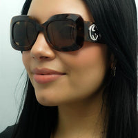 Gucci Sunglasses GG1695S 002 Havana with Silver Brown