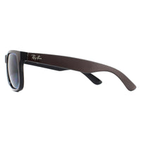 Ray-Ban Sunglasses Justin 4165 647080 Brown Metallic on Black Dark Blue 55mm