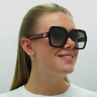 Gucci Sunglasses GG0036SN 004 Havana Glitter Blue and Red Brown Gradient