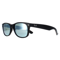 Ray-Ban Sunglasses New Wayfarer 2132 622/30 Rubber Black Silver Flash Mirror 55mm