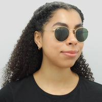 Ray-Ban Sunglasses Round Metal 3447 001 Gold Green 50mm