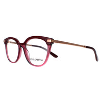 Dolce & Gabbana Glasses Frames DG3346 3247 Bordeaux Transparent Bordeaux Pink Gold Women