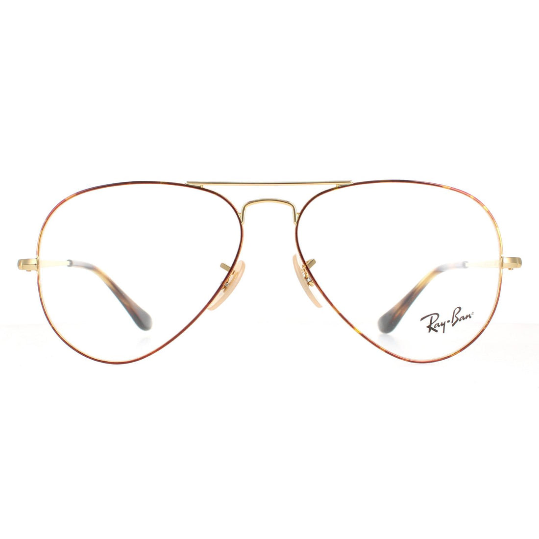 Ray-Ban 6489 Aviator Glasses Frames Gold Top on Havana 55
