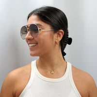 Chloe Sunglasses CH0145S 003 Gold Blue Brown Gradient