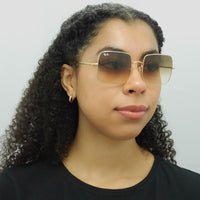 Ray-Ban Sunglasses RB1971 914751 Gold Light Brown Gradient