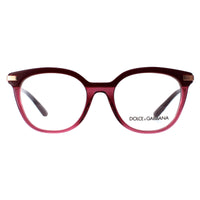 Dolce & Gabbana Glasses Frames DG3346 3247 Bordeaux Transparent Bordeaux Pink Gold Women