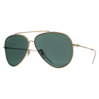 Ray-Ban Sunglasses RB0101S Aviator Reverse 001/VR Gold Green