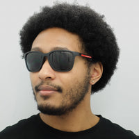 Prada Sport Sunglasses PS02WS DG002G Black Rubber Dark Grey Polarized