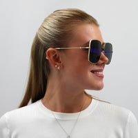 Gucci Sunglasses GG0414S 002 Gold Grey with Multicolour Guccify Mirror
