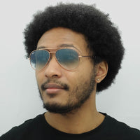 Ray-Ban Sunglasses RB3625 New Aviator 92023F Polished Rose Gold Blue Gradient