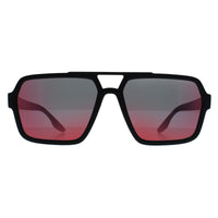 Prada Sport Sunglasses PS 01XS DG008F Black Rubber Dark Grey Mirror Blue Red