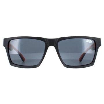 Superdry Sunglasses Disruptive 104P Matte Black Orange Grey Polarized
